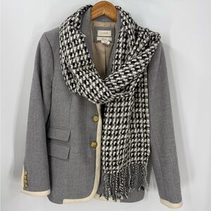Banana Republic vintage BOUCLE textured herringbone Black/White Wool Blend Scarf